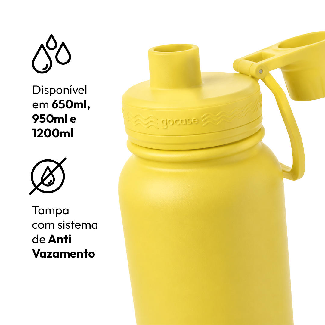 Garrafa Térmica Fresh + Ebook - CBF - Brasil Core - Amarelo