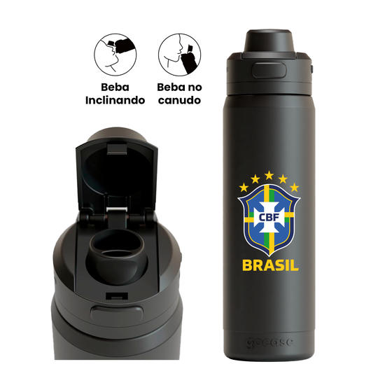 Garrafa Térmica Flip Pro + Ebook - CBF - Uniforme Casual Personalizado