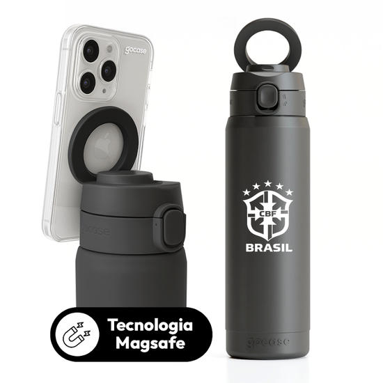 Garrafa Térmica Magsafe + Ebook - CBF - Escudo Branco