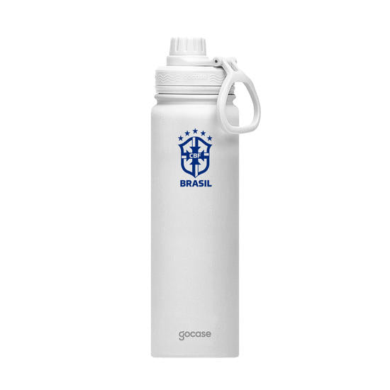 Garrafa Térmica Fresh + Ebook - CBF - Escudo Minimalista Azul