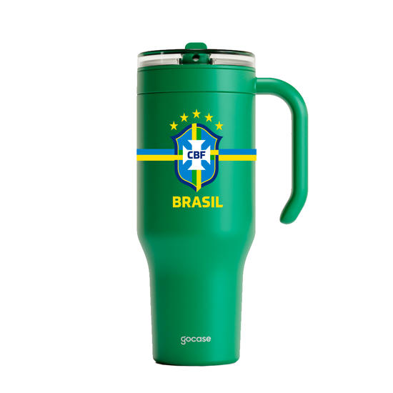 Garrafa Térmica Fresh + Ebook - CBF - Brasil Core - Verde