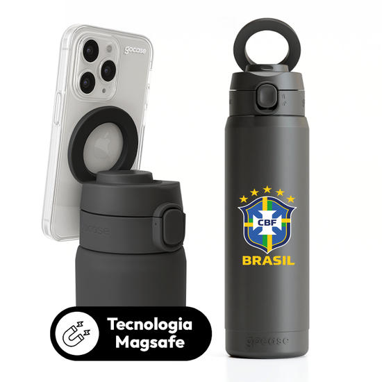 Garrafa Térmica Magsafe + Ebook - CBF - Uniforme Casual Personalizado