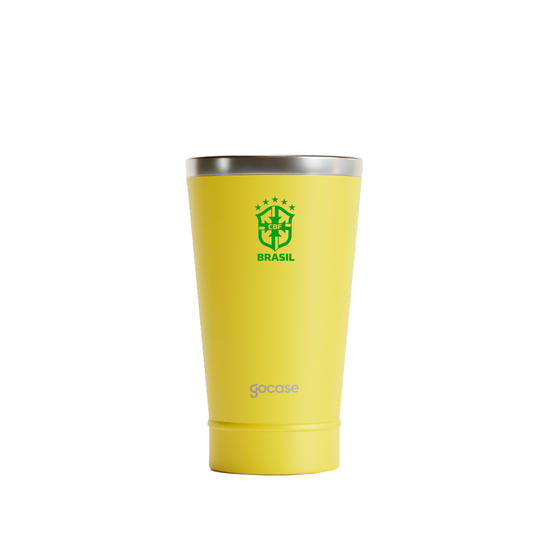 Copo Térmico Cerveja + Ebook - CBF - Escudo Minimalista Verde