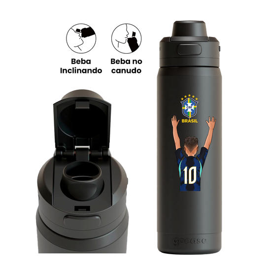 Garrafa Térmica Flip Pro + Ebook - CBF - Garoto Uniforme 02