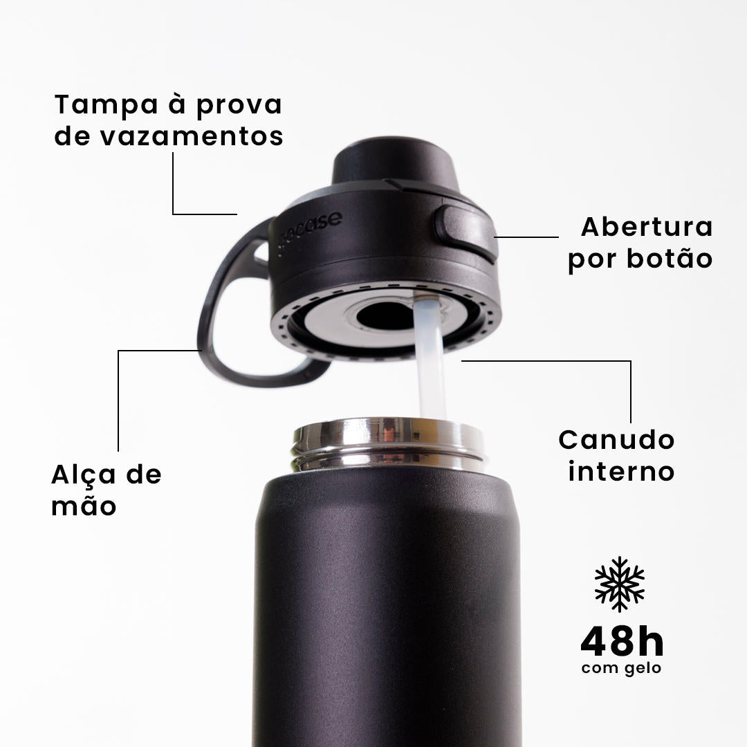 Garrafa Térmica Flip Pro + Ebook - CBF - Selos Brasil