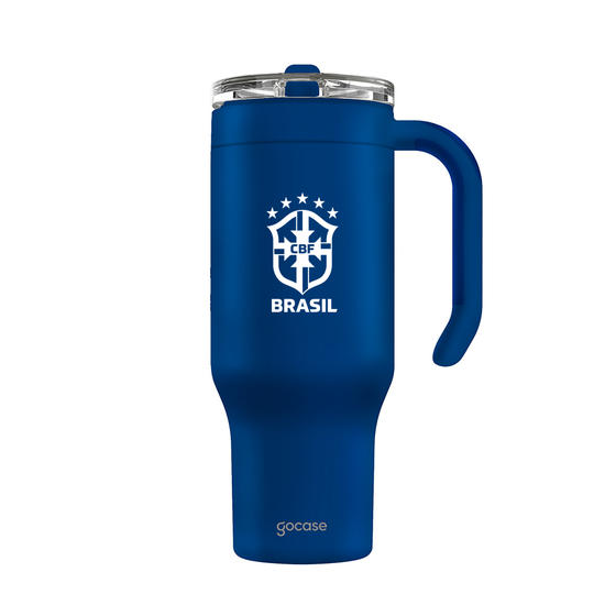 Copo Térmico Life + Ebook - CBF - Escudo Branco
