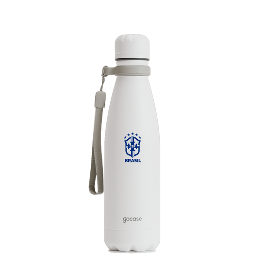 Garrafa Térmica Urban + Ebook - CBF - Escudo Minimalista Azul