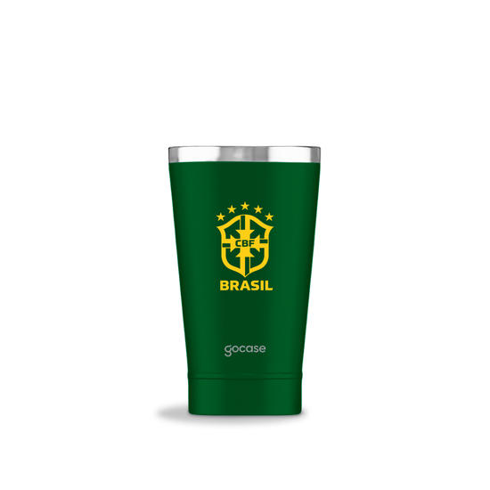 Copo Térmico Cerveja + Ebook - CBF - Escudo Amarelo
