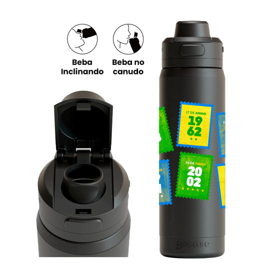 Garrafa Térmica Flip Pro + Ebook - CBF - Selos Títulos