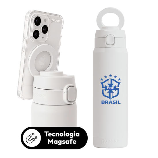 Garrafa Térmica Magsafe + Ebook - CBF - Escudo Azul