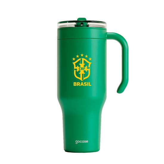 Copo Térmico Life + Ebook - CBF - Escudo Amarelo