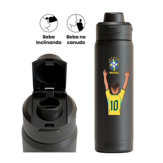 Garrafa Térmica Flip Pro + Ebook - CBF - Garoto Uniforme 01