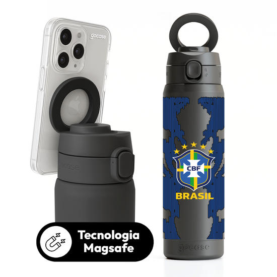 Garrafa Térmica Magsafe + Ebook - CBF - Uniforme 2 Personalizado - 2026