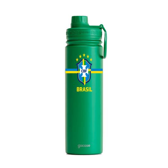 Garrafa Térmica Fresh + Ebook - CBF - Brasil Core - Verde