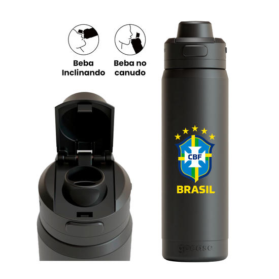 Garrafa Térmica Flip Pro + Ebook - CBF - Escudo