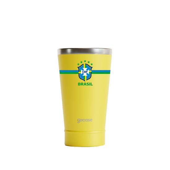 Copo Térmico Cerveja + Ebook - CBF - Brasil Core - Amarelo