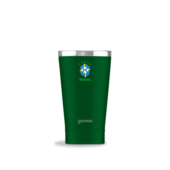 Copo Térmico Cerveja + Ebook - CBF - Escudo Minimalista