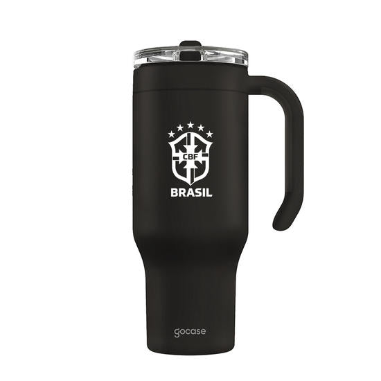 Garrafa Térmica Fresh + Ebook - CBF - Escudo Branco