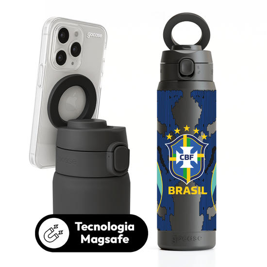 Garrafa Térmica Magsafe + Ebook - CBF - Uniforme 2 Escudo - 2026