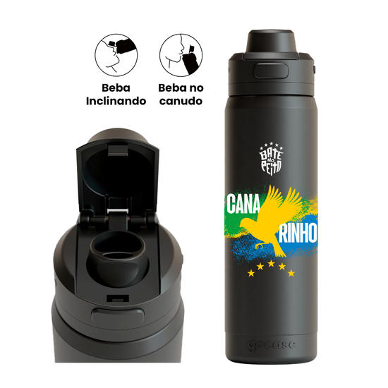 Garrafa Térmica Flip Pro + Ebook - CBF - Canarinho