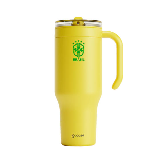 Garrafa Térmica Fresh + Ebook - CBF - Escudo Minimalista Verde