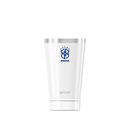 Copo Térmico Cerveja + Ebook - CBF - Escudo Minimalista Azul